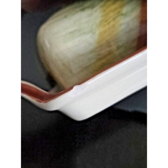 Vernonware Homespun Plaid Set – 4 Cups, Butter Dish & Divided Dish Vintage - Picture 8 of 8